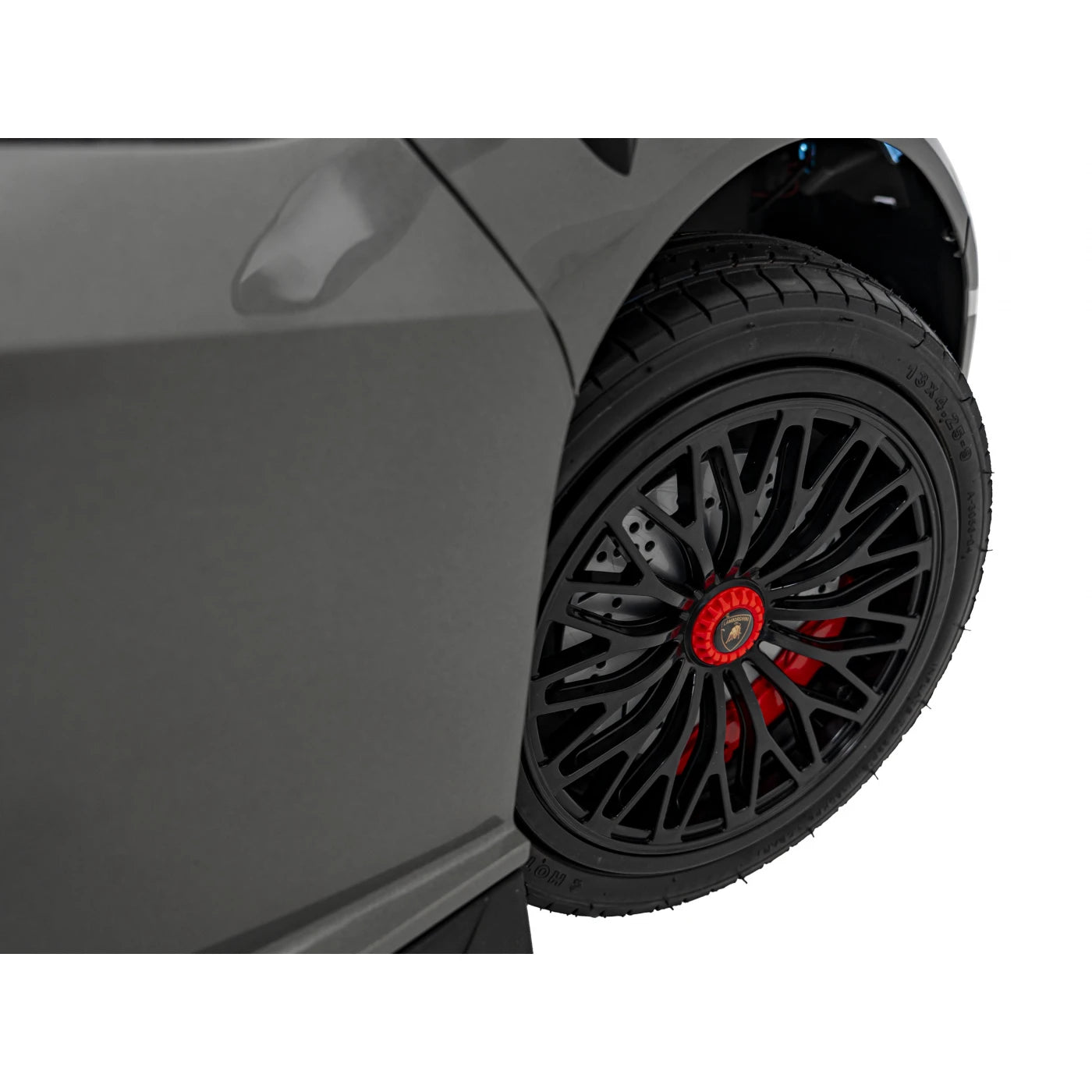 Carro elétrico para Criança Lamborghini Aventador SV Cinza c/ rodas de borracha e assento em pele