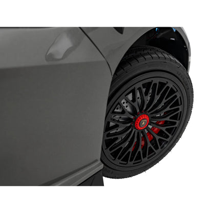 Carro elétrico para Criança Lamborghini Aventador SV Cinza c/ rodas de borracha e assento em pele