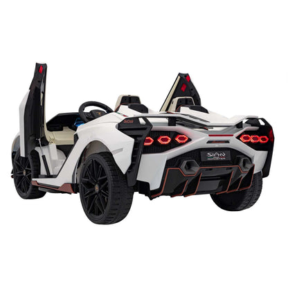Carro Elétrico para Criança Lamborghini Sian 2 24v c/ RODAS DE BORRACHA & ASSENTO EM PELE