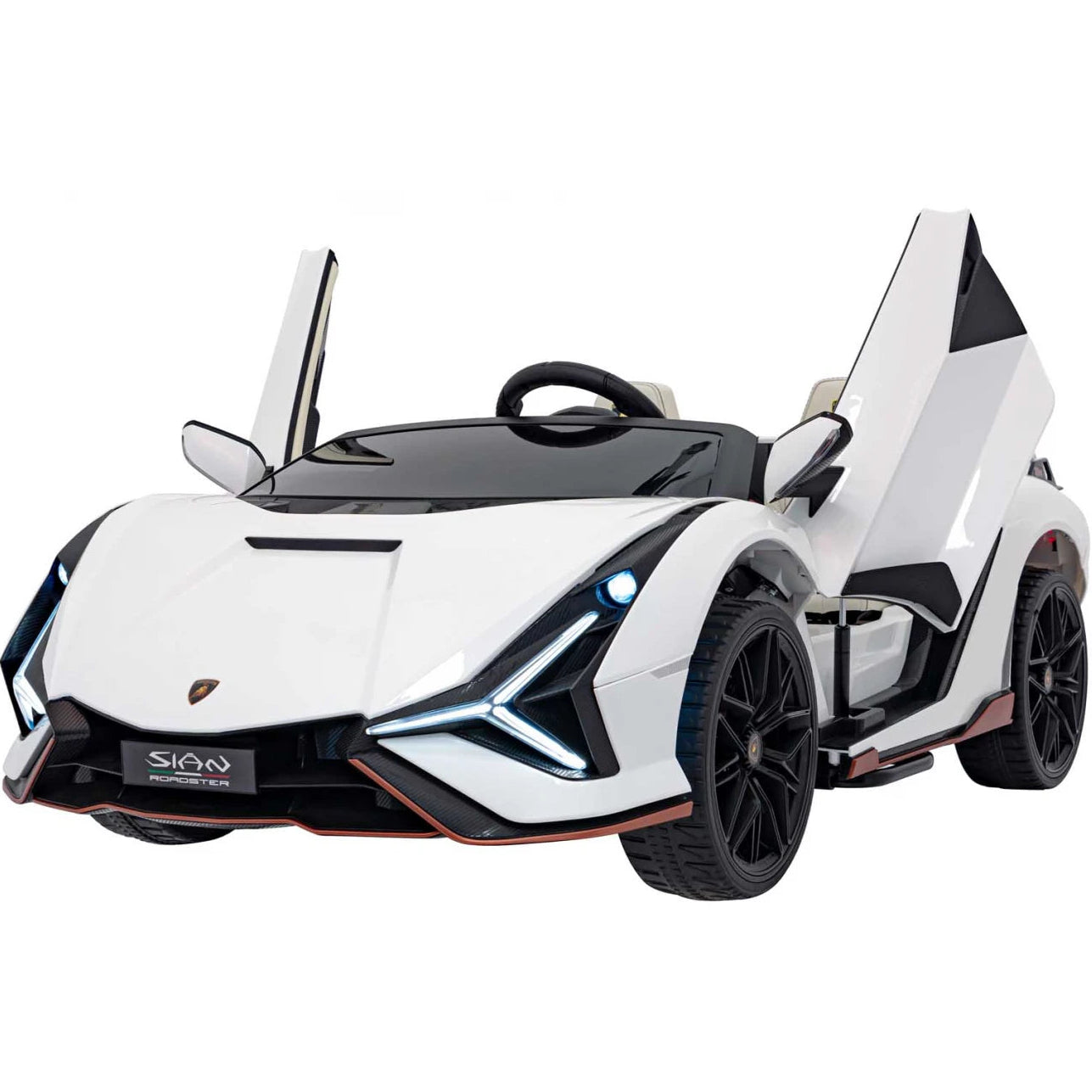 Carro Elétrico para Criança Lamborghini Sian 2 24v c/ RODAS DE BORRACHA & ASSENTO EM PELE
