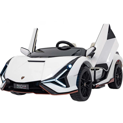 Carro Elétrico para Criança Lamborghini Sian 2 24v c/ RODAS DE BORRACHA & ASSENTO EM PELE