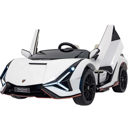 Carro Elétrico para Criança Lamborghini Sian 2 24v c/ RODAS DE BORRACHA & ASSENTO EM PELE