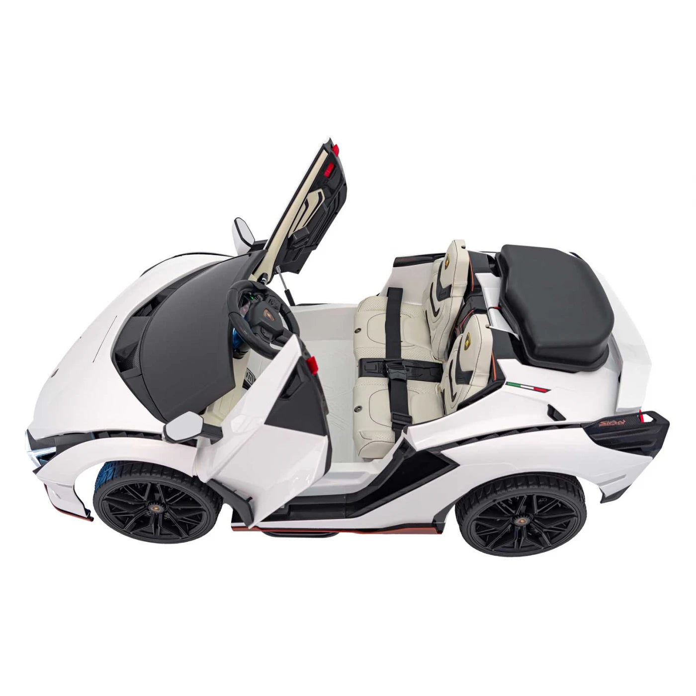 Carro Elétrico para Criança Lamborghini Sian 2 24v c/ RODAS DE BORRACHA & ASSENTO EM PELE