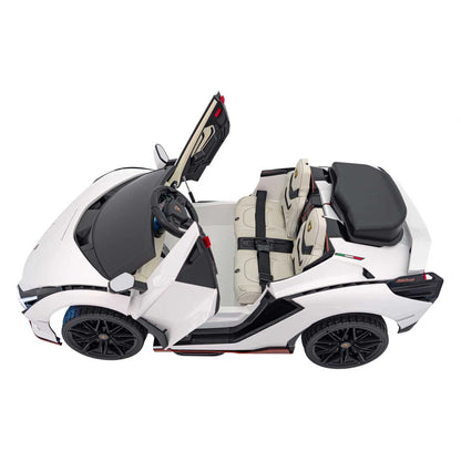 Carro Elétrico para Criança Lamborghini Sian 2 24v c/ RODAS DE BORRACHA & ASSENTO EM PELE