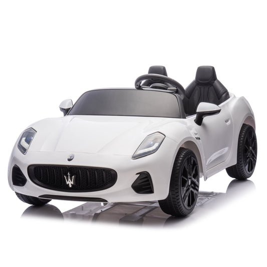 PRÉ-VENDA Carro Elétrico para Criança Maserati Branco 4x4 2 LUGARES 24v c/ RODAS DE BORRACHA & ASSENTO EM PELE