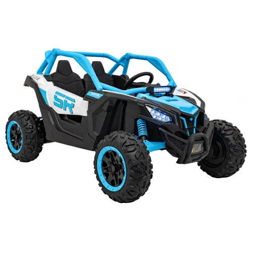 PRÉ-VENDA Carro Elétrico para Criança MAVERICK STYLE RR 4x4 24v Azul c/ RODAS DE BORRACHA & ASSENTO EM PELE
