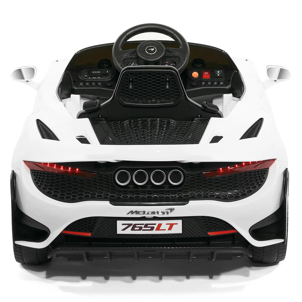 Pré-Venda Carro Elétrico para Criança Mc Laren 12v Branco c/ RODAS DE BORRACHA & ASSENTO EM PELE