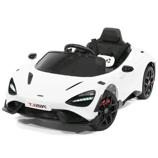 Pré-Venda Carro Elétrico para Criança Mc Laren 12v Branco c/ RODAS DE BORRACHA & ASSENTO EM PELE
