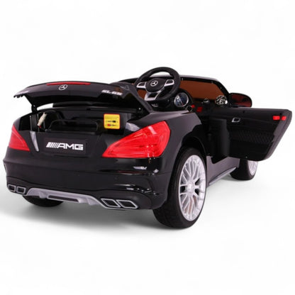 Carro Elétrico para Criança MERCEDES SL65 versão XL 12v Preto c/ RODAS DE BORRACHA & ASSENTO EM PELE