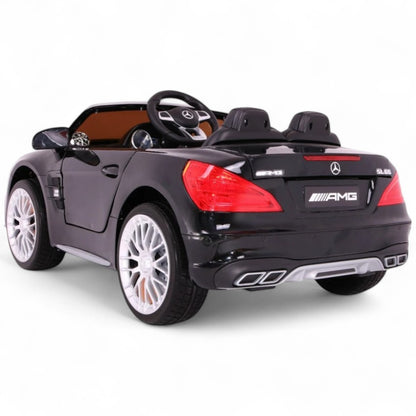 Carro Elétrico para Criança MERCEDES SL65 versão XL 12v Preto c/ RODAS DE BORRACHA & ASSENTO EM PELE