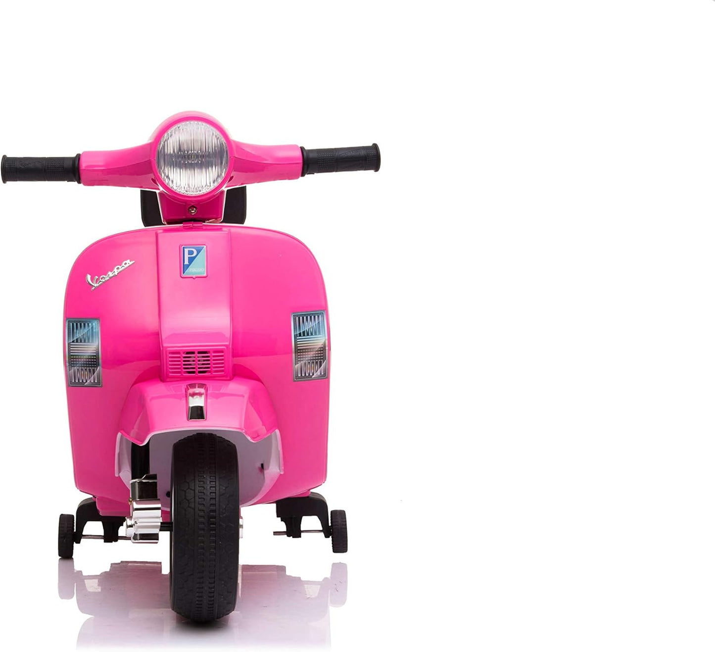 PRÉ VENDA Mini Vespa PX150 Elétrica para Crianças 6v Rosa c/ rodas de plástico