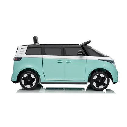 Carro elétrico para Criança Volkswagen ID Buzz Azul c/ rodas de borracha e assento em pele