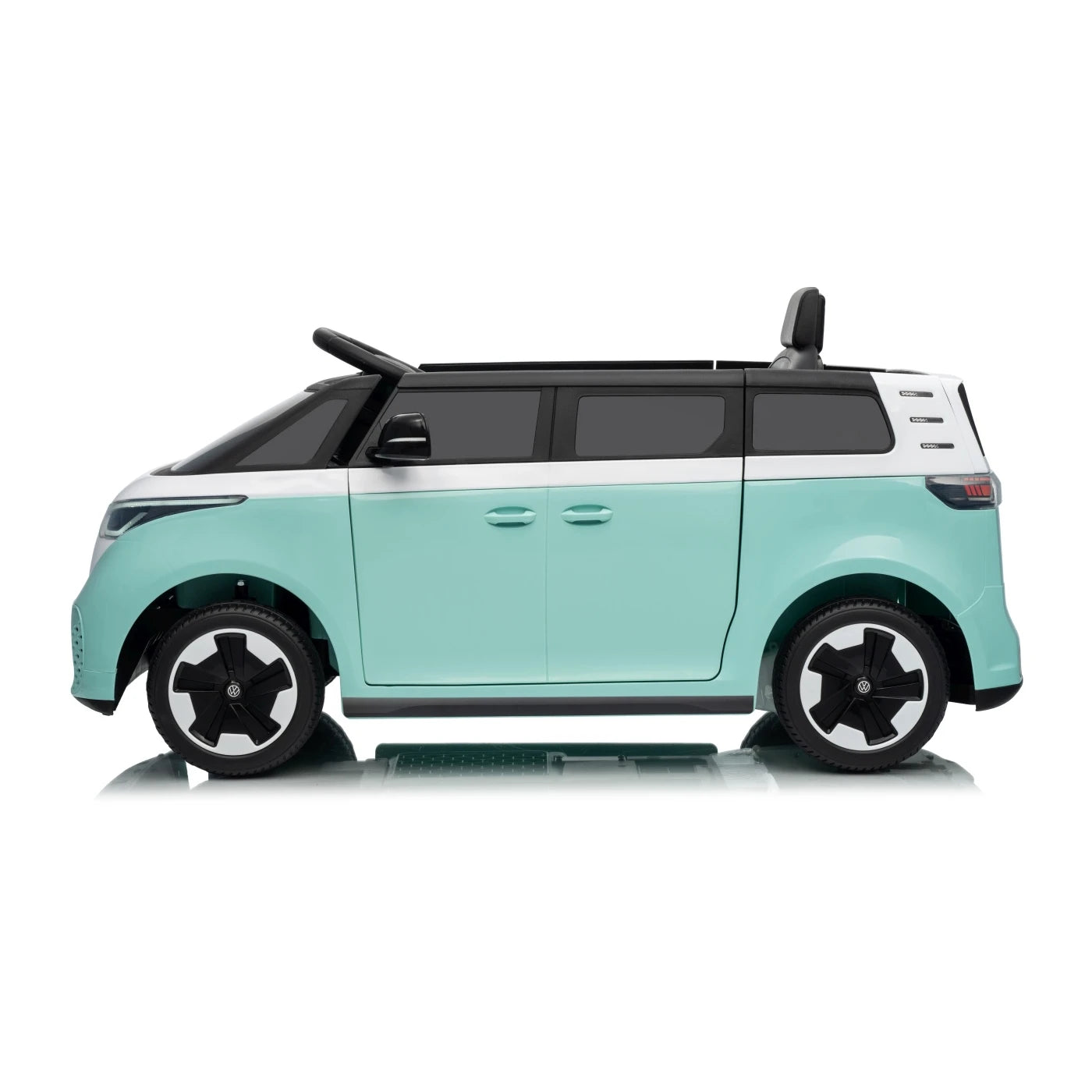 Carro elétrico para Criança Volkswagen ID Buzz Azul c/ rodas de borracha e assento em pele