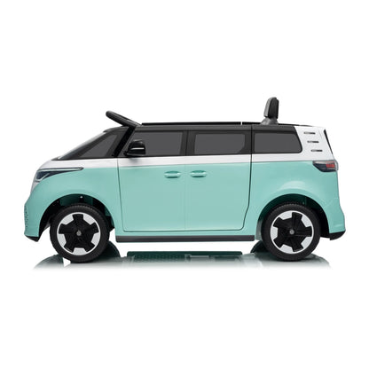 Carro elétrico para Criança Volkswagen ID Buzz Azul c/ rodas de borracha e assento em pele