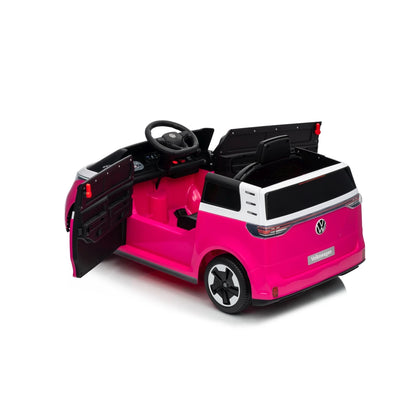 Carro elétrico para Criança Volkswagen ID Buzz Rosa c/ rodas de borracha e assento em pele