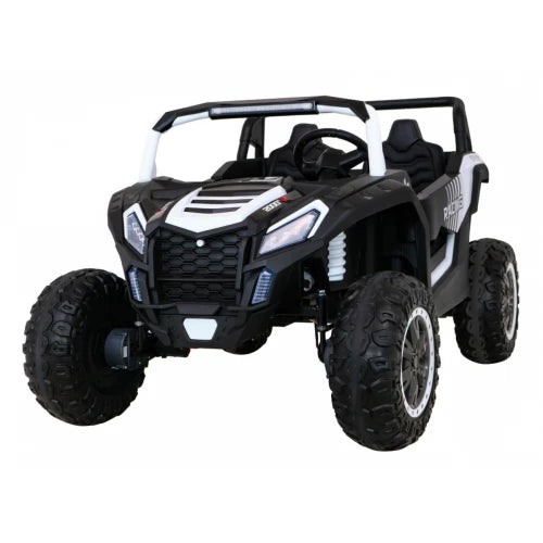 Carro Elétrico para Criança BUGGY ATV RACING 4x4 24v Branco c/ RODAS DE BORRACHA & ASSENTO EM PELE