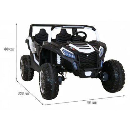 Carro Elétrico para Criança BUGGY ATV RACING 24v Branco c/ RODAS DE BORRACHA & ASSENTO EM PELE