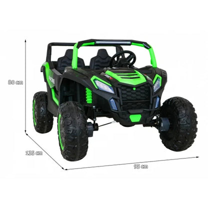 Carro Elétrico para Criança BUGGY ATV RACING 24v Verde c/ RODAS DE BORRACHA & ASSENTO EM PELE