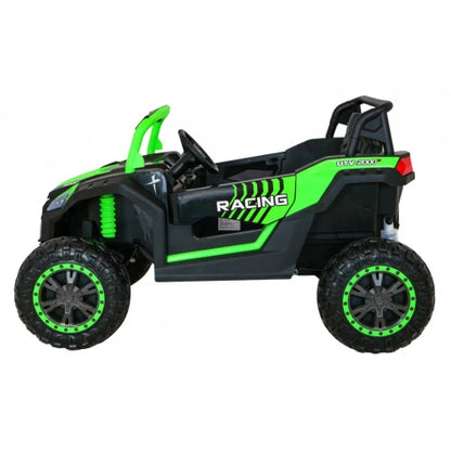 Carro Elétrico para Criança BUGGY ATV RACING 24v Verde c/ RODAS DE BORRACHA & ASSENTO EM PELE