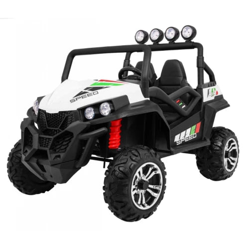 Carro Elétrico para Criança BUGGY V-TWIN 4x4 24v Branco 2 LUGARES c/ RODAS DE BORRACHA & ASSENTO EM PELE