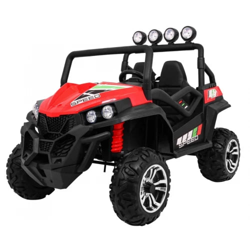 Carro Elétrico para Criança BUGGY V-TWIN 4x4 24v Vermelho 2 LUGARES c/ RODAS DE BORRACHA & ASSENTO EM PELE