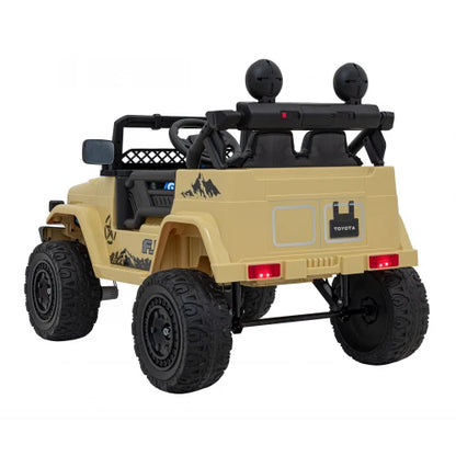 Carro Elétrico para Criança TOYOTA FJ CRUISER 12v 4X4 Camel c/ RODAS DE BORRACHA & ASSENTO EM PELE