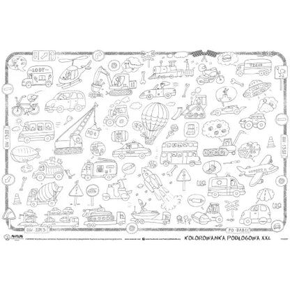 Póster para Colorir Tema Veículos