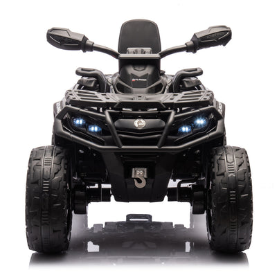 Moto 4 Elétrica para Criança CAN AM Outlander 24v 4x4 Preta c/ RODAS DE BORRACHA & ASSENTO EM PELE