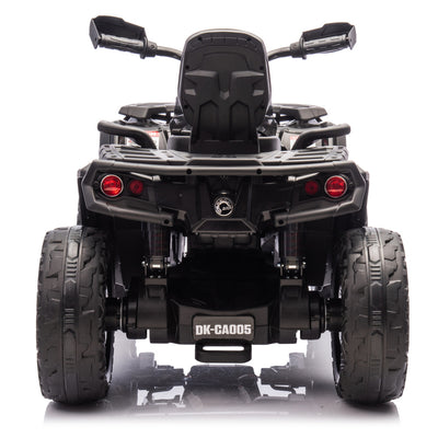 Moto 4 Elétrica para Criança CAN AM Outlander 24v 4x4 Preta c/ RODAS DE BORRACHA & ASSENTO EM PELE
