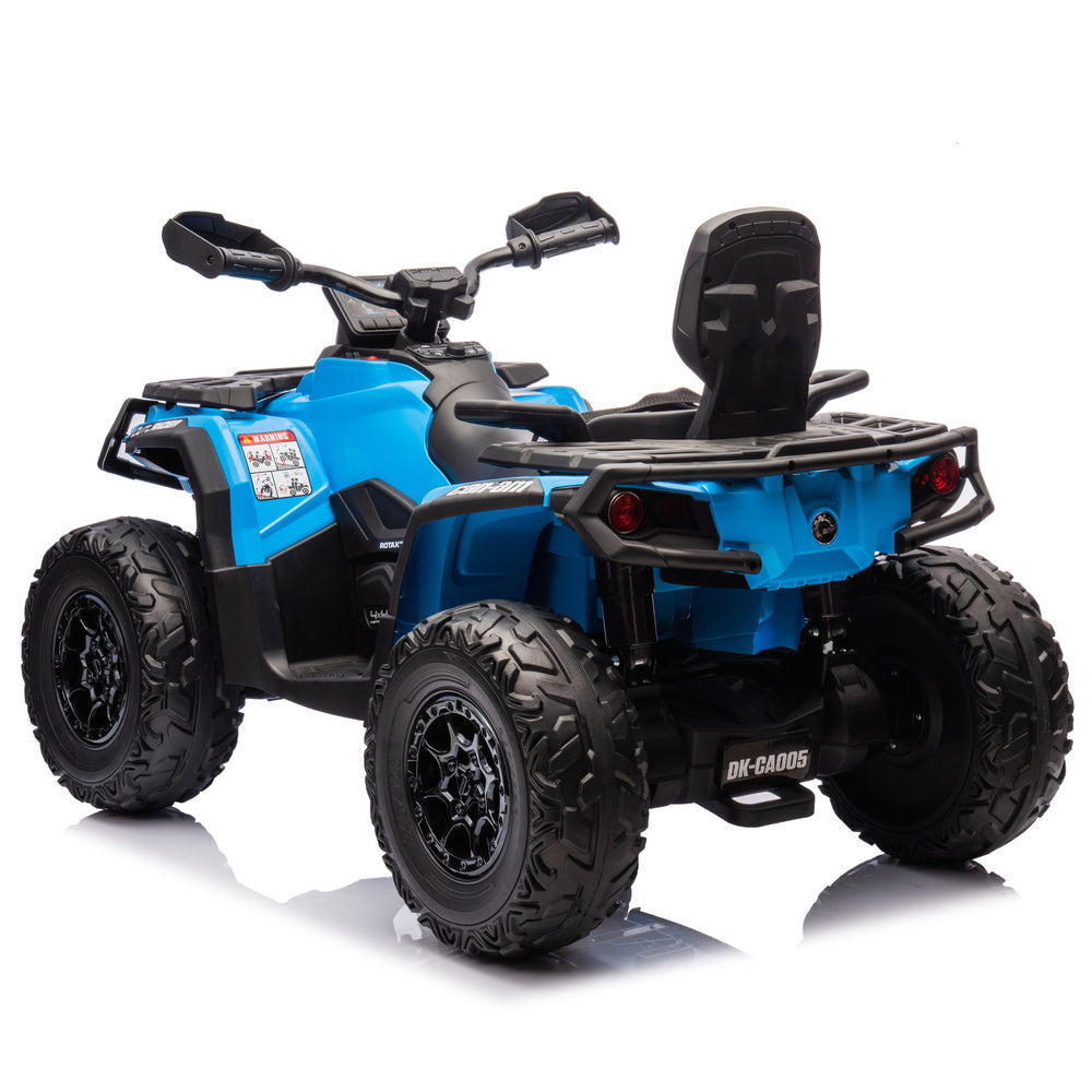 Moto 4 Elétrica para Criança CAN AM Outlander 24v 4x4 Azul c/ RODAS DE BORRACHA & ASSENTO EM PELE