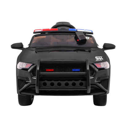 Carro Elétrico para Criança Policia 12V c/ RODAS DE BORRACHA & ASSENTO EM PELE