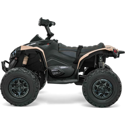 Moto 4 Elétrica para Criança CAN AM Maverick 24v 2x200w Khacki c/ RODAS DE BORRACHA & ASSENTO EM PELE