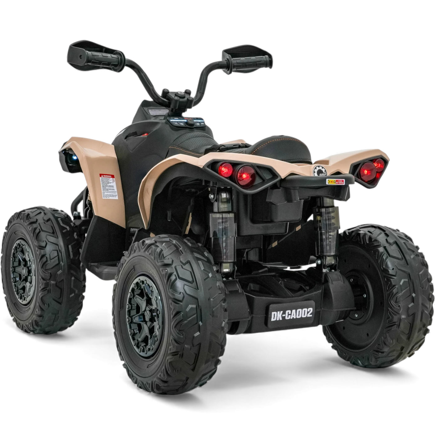 Moto 4 Elétrica para Criança CAN AM Maverick 24v 2x200w Khacki c/ Rodas de Borracha & Assento em Pele