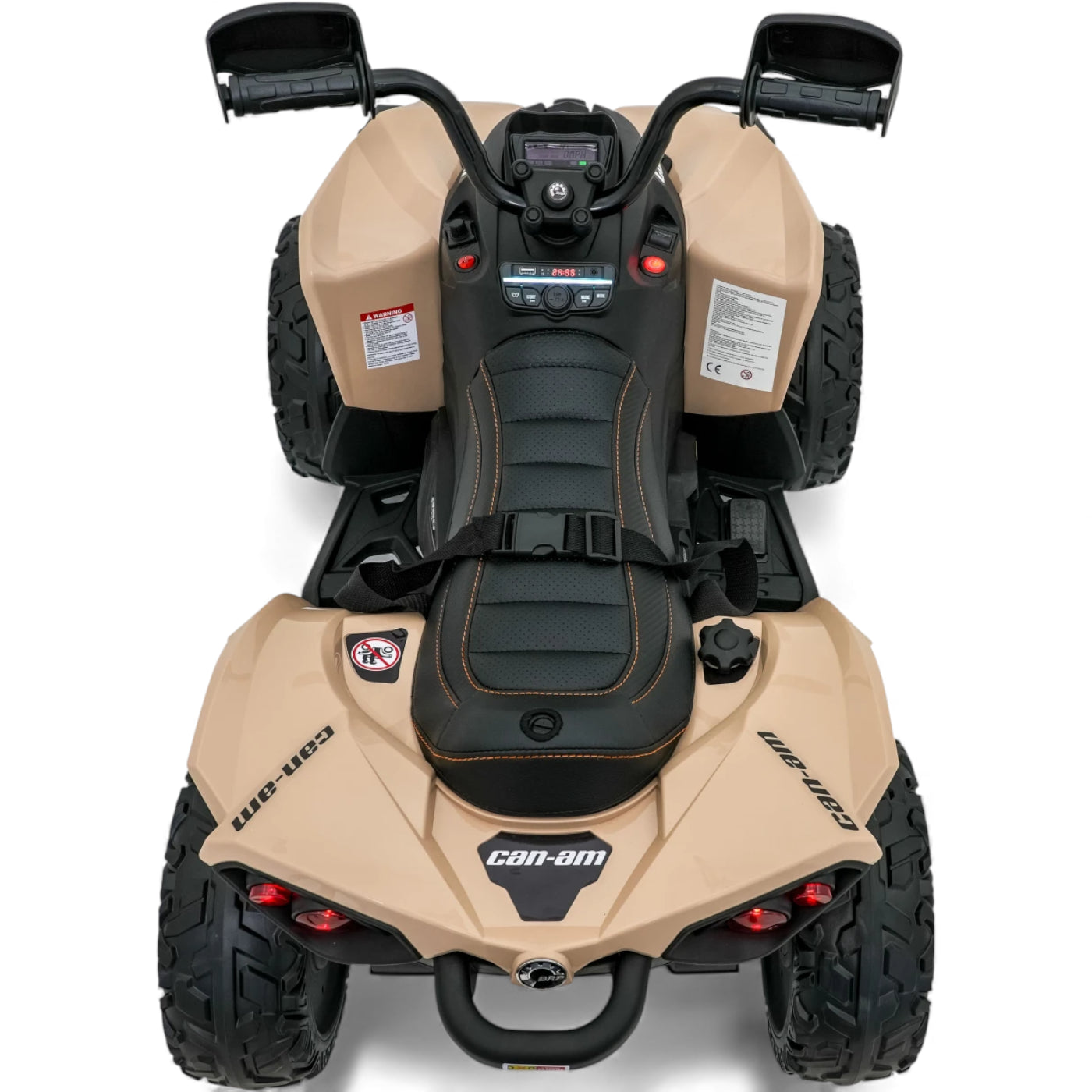 Moto 4 Elétrica para Criança CAN AM Maverick 24v 2x200w Khacki c/ Rodas de Borracha & Assento em Pele