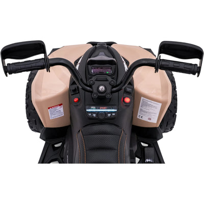Moto 4 Elétrica para Criança CAN AM Maverick 24v 2x200w Khacki c/ RODAS DE BORRACHA & ASSENTO EM PELE