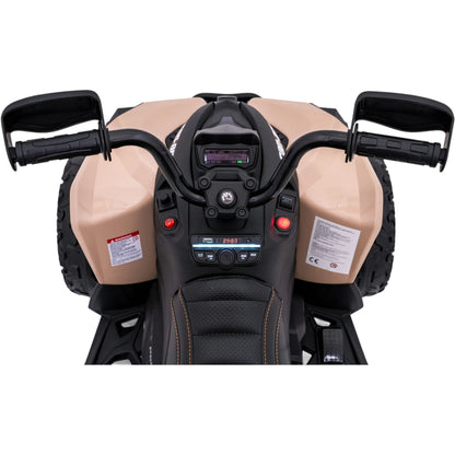 Moto 4 Elétrica para Criança CAN AM Maverick 24v 2x200w Khacki c/ Rodas de Borracha & Assento em Pele
