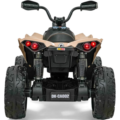 Moto 4 Elétrica para Criança CAN AM Maverick 24v 2x200w Khacki c/ Rodas de Borracha & Assento em Pele