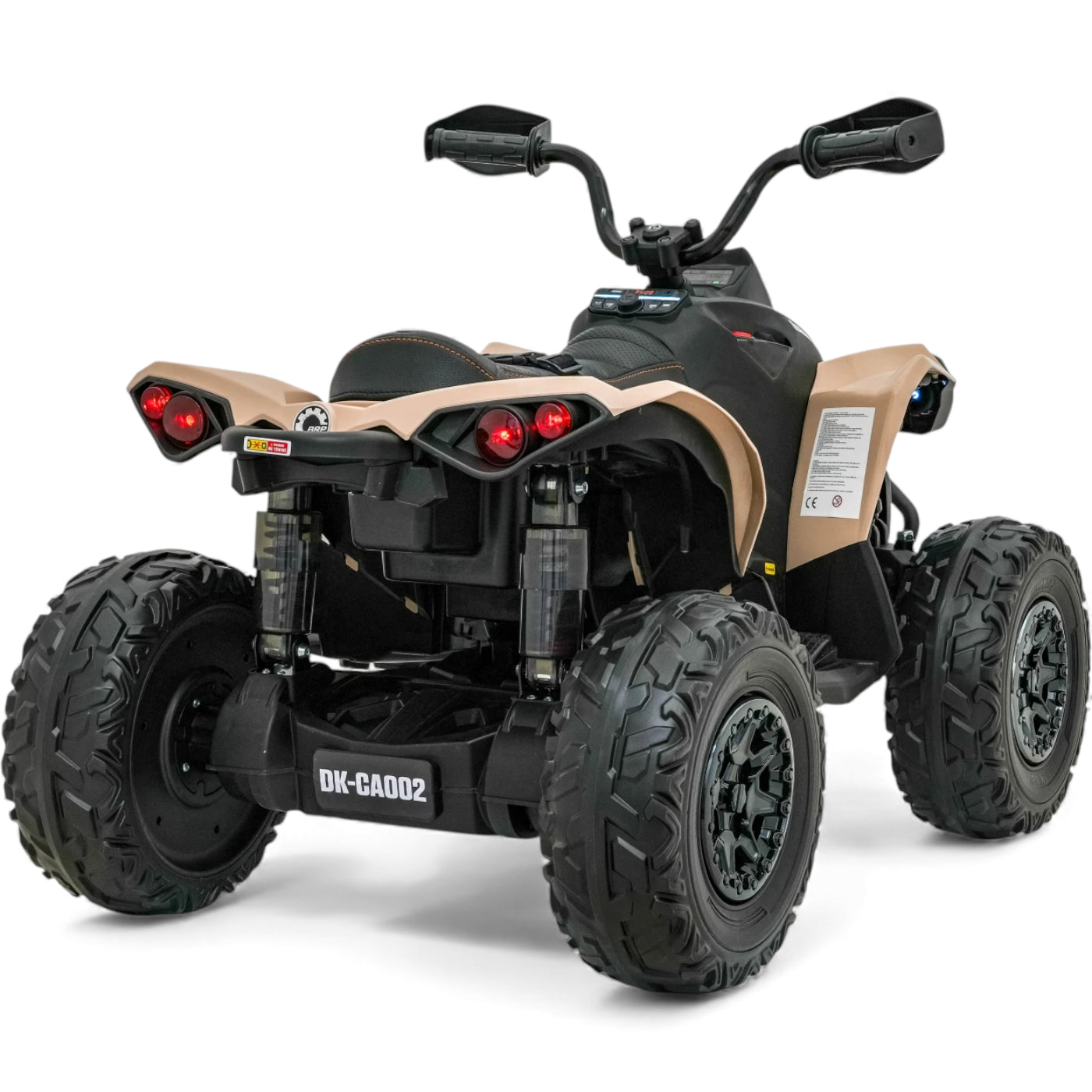 Moto 4 Elétrica para Criança CAN AM Maverick 24v 2x200w Khacki c/ Rodas de Borracha & Assento em Pele