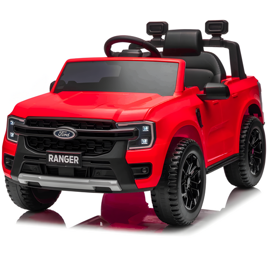 Carro Elétrico para Criança FORD RANGER Lift 12v Vermelho c/ RODAS DE BORRACHA & ASSENTO EM PELE