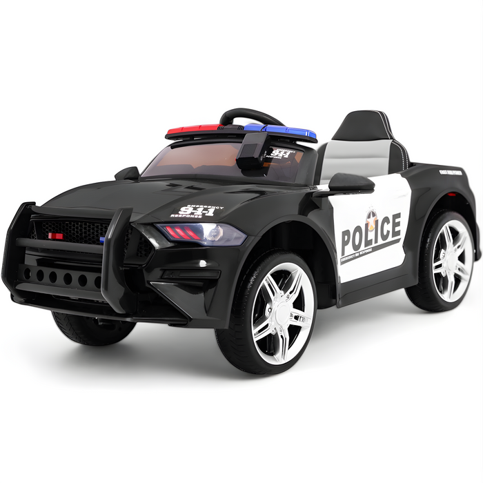 Carro Elétrico para Criança Polícia GT 12V c/ RODAS DE BORRACHA & ASSENTO EM PELE ECOLÓGICA