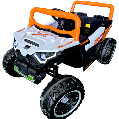 Carro Elétrico para Criança Buggy Lander Laranja 4x4 12v c/ RODAS DE BORRACHA & ASSENTO EM PELE