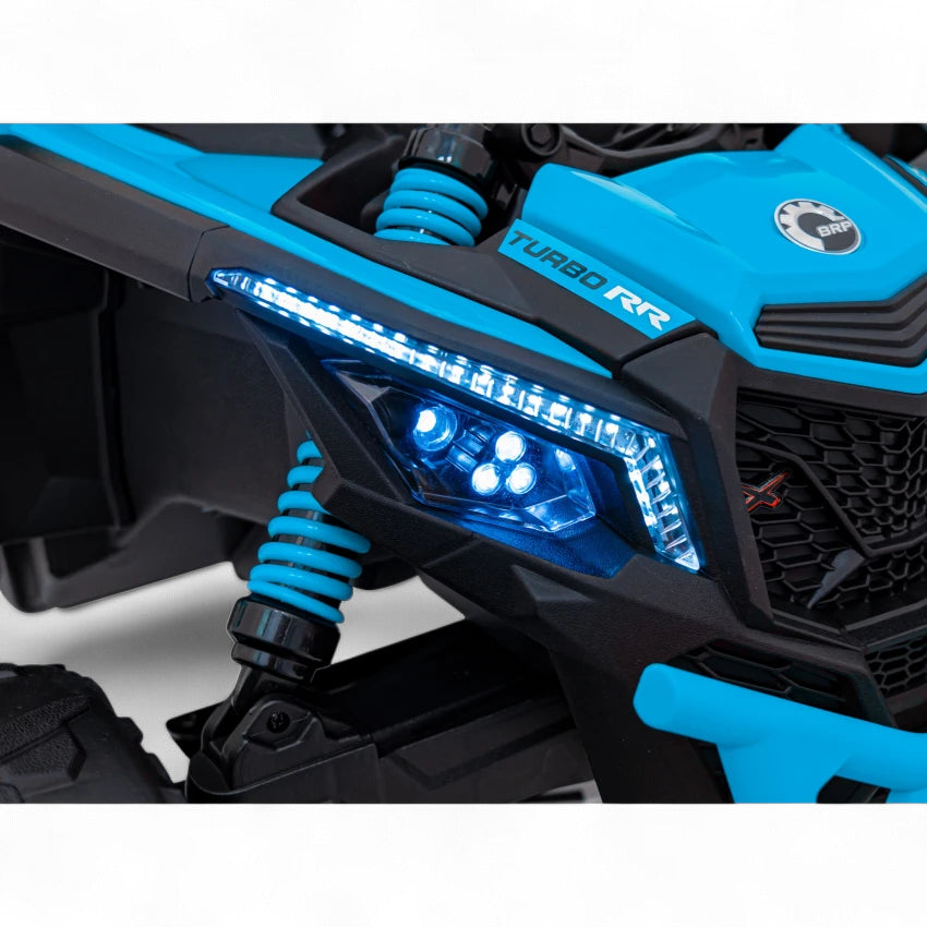 Carro Elétrico para Criança CAN-AM MAVERICK 4x4 24v Azul c/ RODAS DE BORRACHA & ASSENTO EM PELE