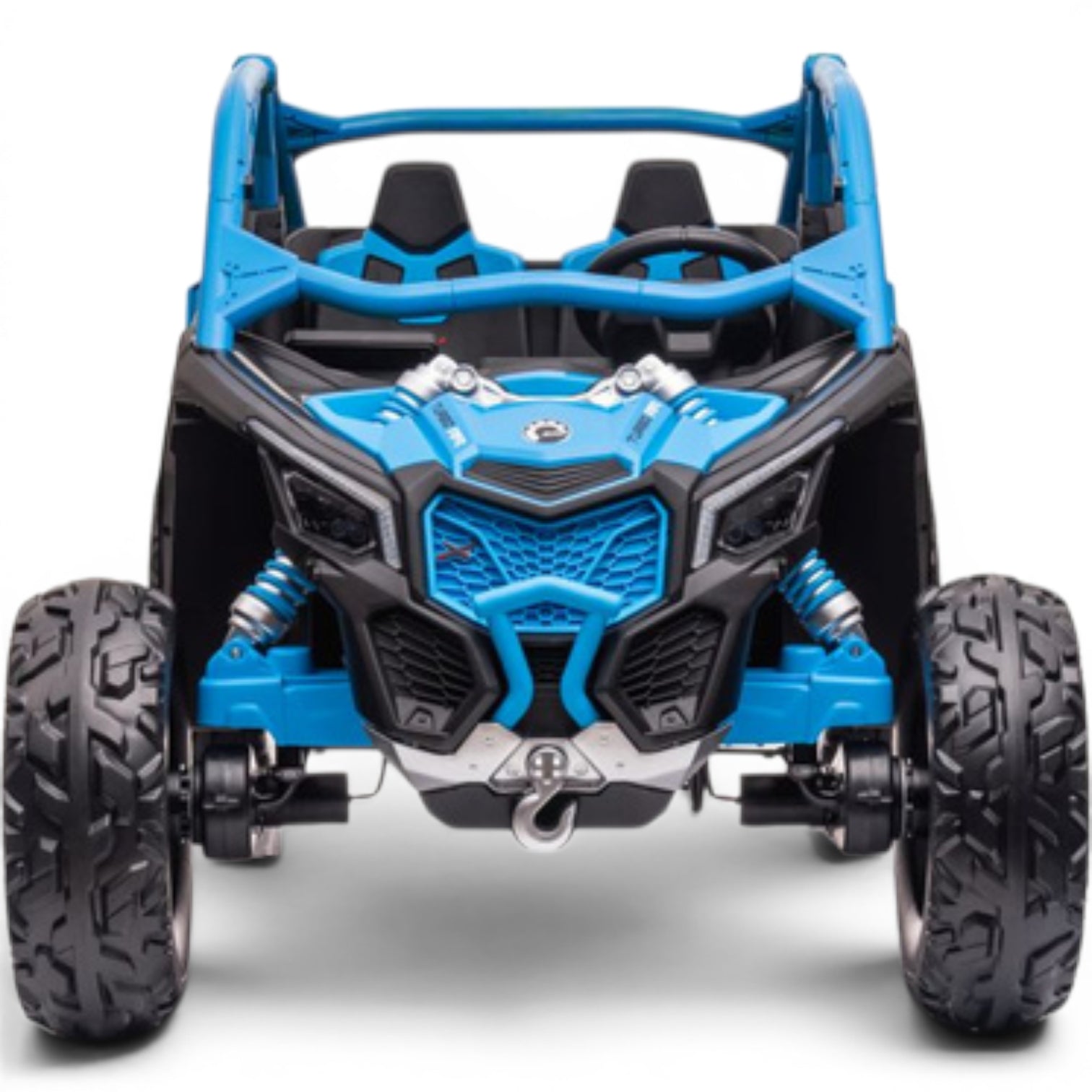 Carro Elétrico para Criança CAN-AM MAVERICK TURBO RR 4x4 24v Azul c/ RODAS DE BORRACHA & ASSENTO EM PELE