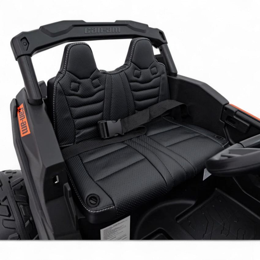 Carro Elétrico para Criança CAN-AM MAVERICK 4x4 24v Laranja c/ RODAS DE BORRACHA & ASSENTO EM PELE