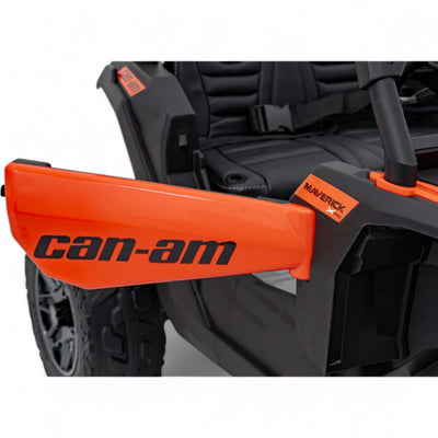 Carro Elétrico para Criança CAN-AM MAVERICK 4x4 24v Laranja c/ RODAS DE BORRACHA & ASSENTO EM PELE