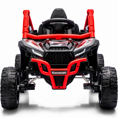 Carro Elétrico para Criança Buggy KAWASAKI 4x4 12v BATERIA DE LITIO Vermelho c/ RODAS DE BORRACHA & ASSENTO EM PELE