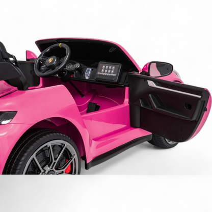 Carro Elétrico para Criança Porsche 911 GT3 24v STRONG XXL Rosa c/ Rodas de Borracha e Assento em Pele E Veludo