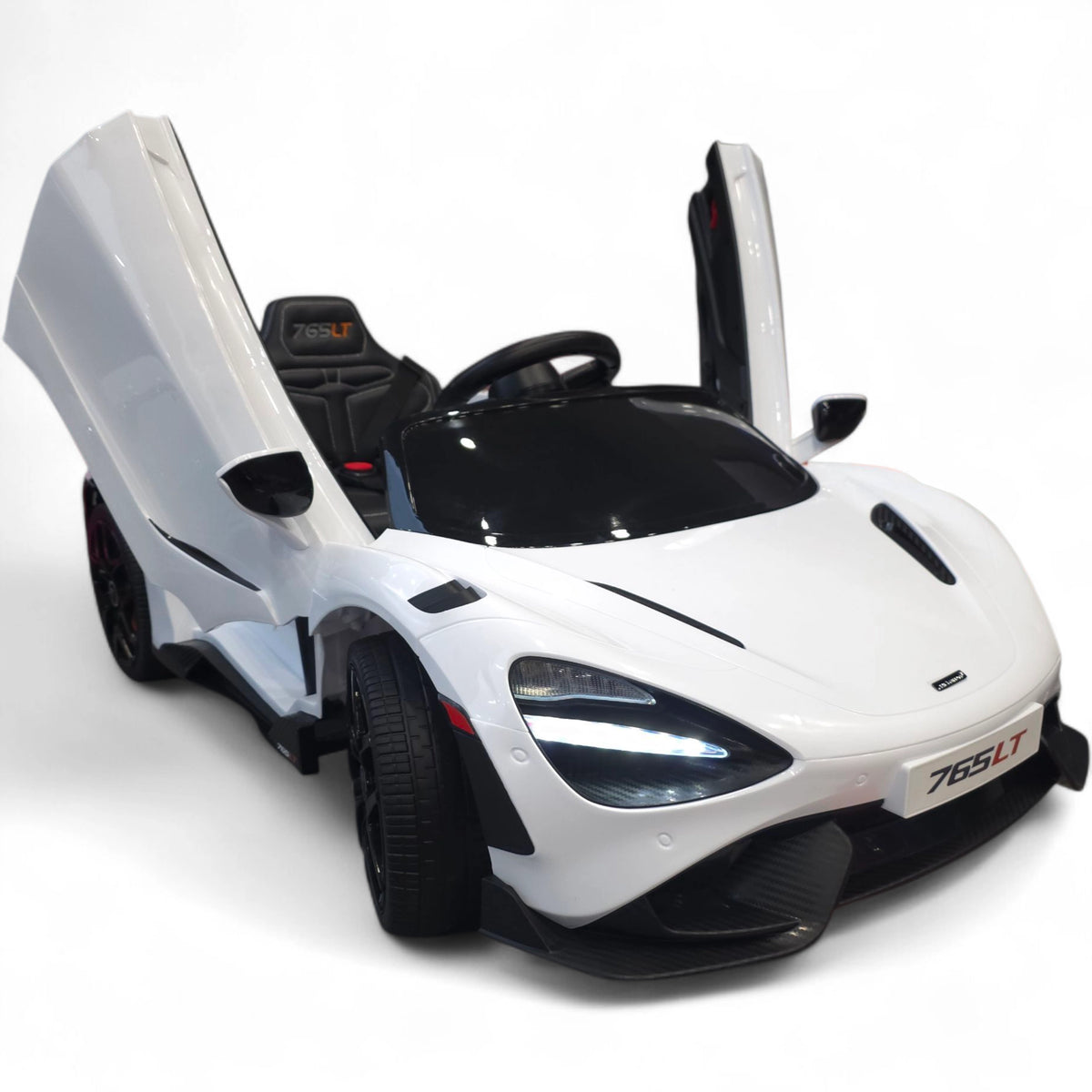 McLaren 765LT 12V Branco – carro elétrico para criança (vista 6)