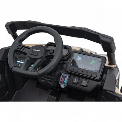 Carro Elétrico para Criança CAN-AM MAVERICK 4x4 24v Khaki c/ RODAS DE BORRACHA & ASSENTO EM PELE