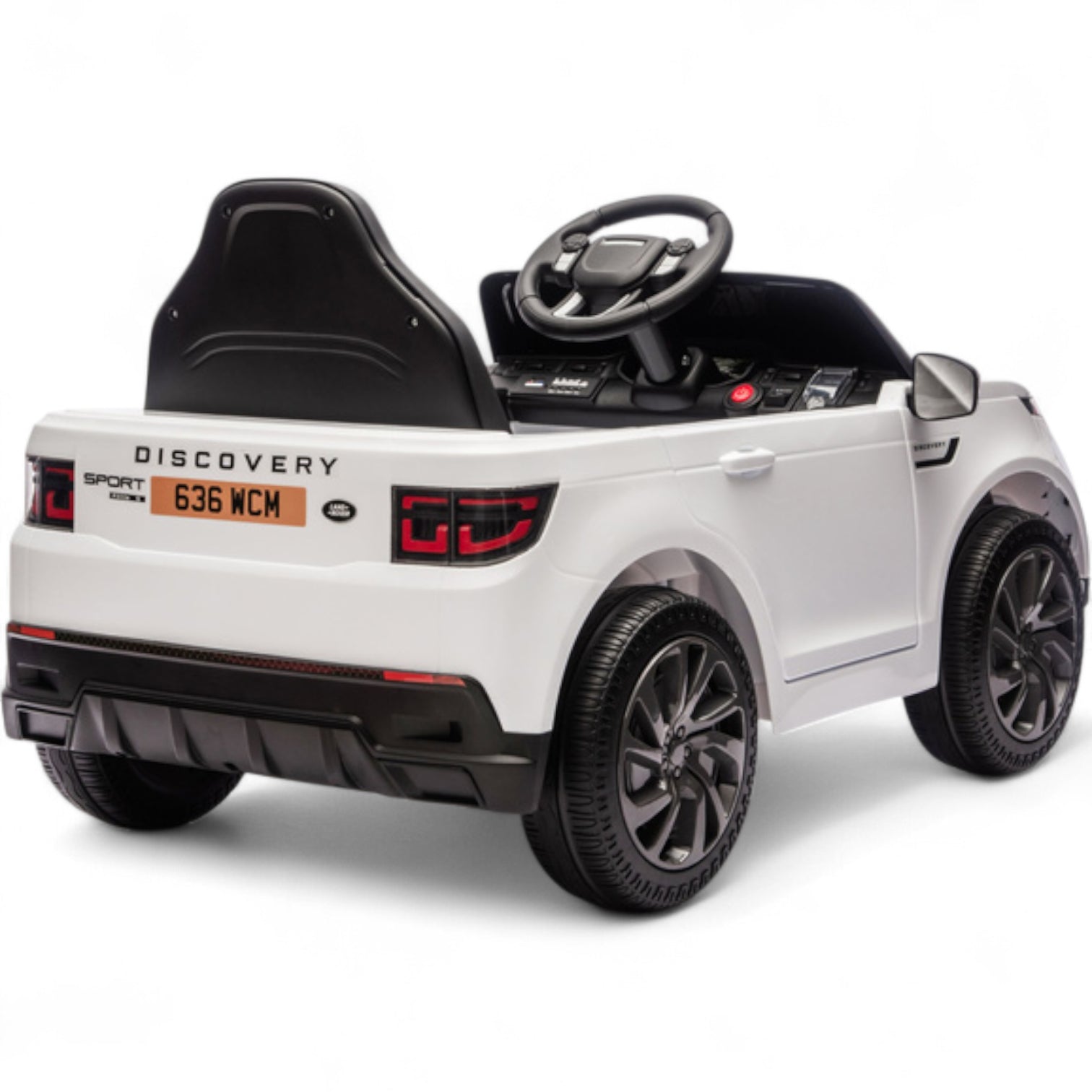 Carro Elétrico para Criança RANGE ROVER DISCOVERY 12v Branco c/ RODAS DE BORRACHA & ASSENTO EM PELE
